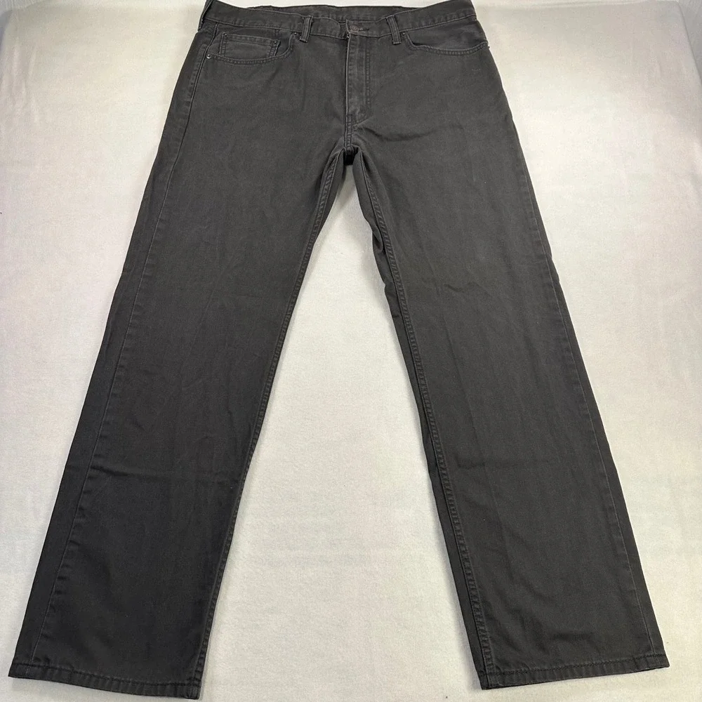 Levis 505 Regular Fit Jeans Mens 38x32 Gray Straight Leg Denim Pants 00505-0716